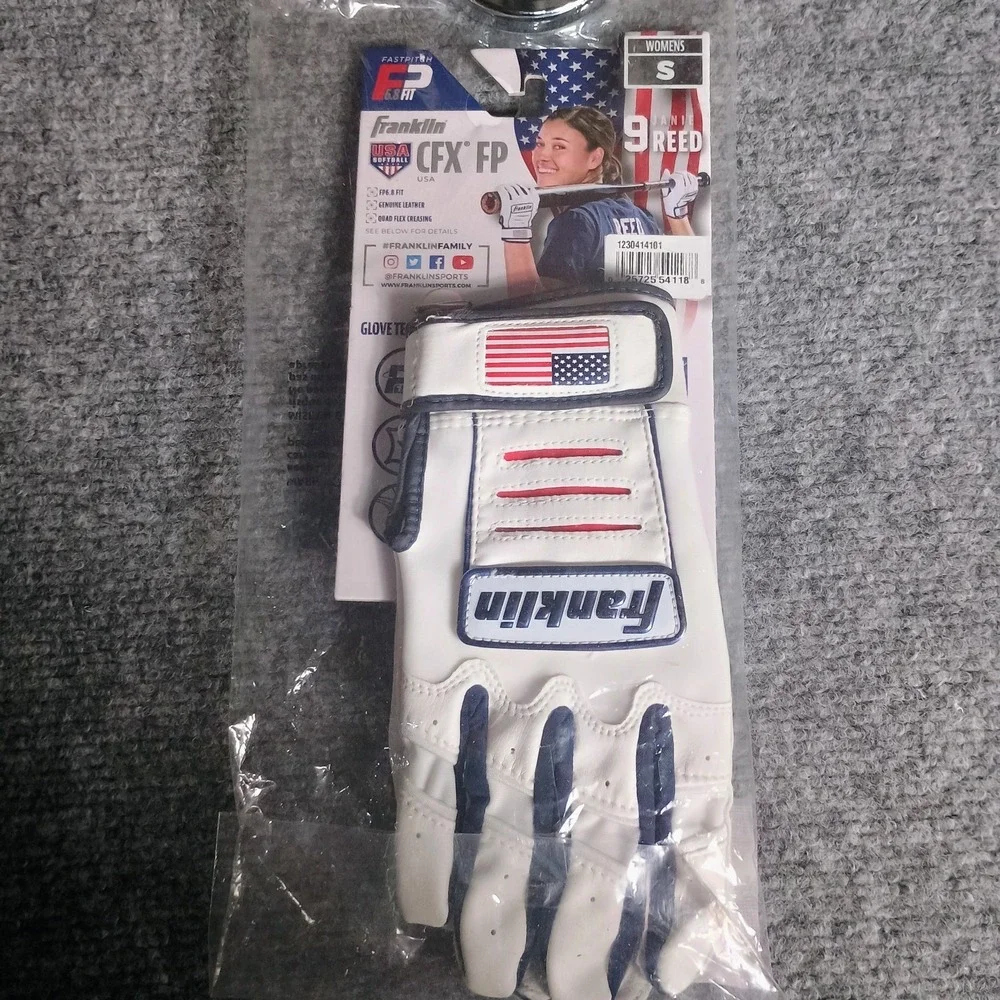 Franklin CFX FP USA Softball Batting Gloves Women's Small Janie Reed NWT